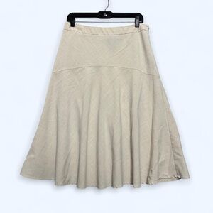 Van Heusen Beige Women’s Sz 10 A-Line Midi Skirt Flowy Casual Boho Cottagecore